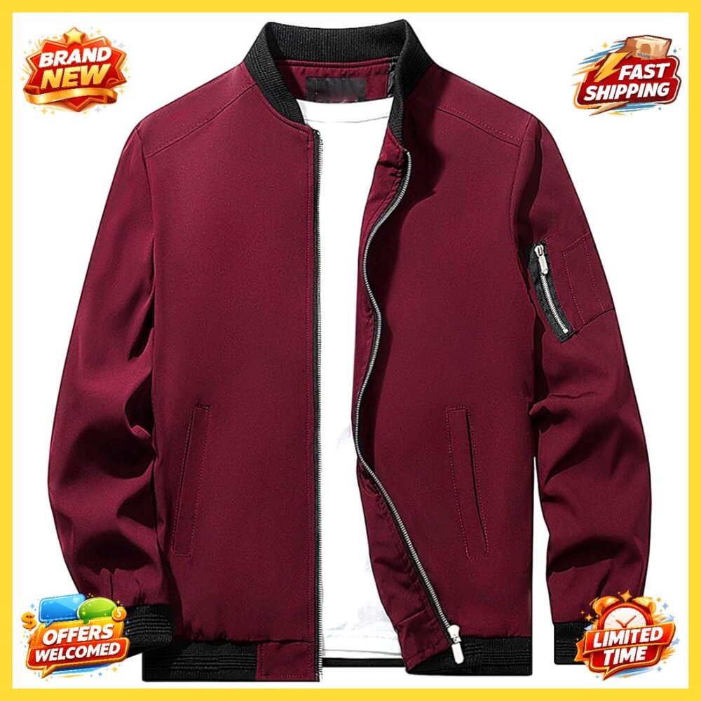 Slim Fit Lightweight Softshell Flight Bomber Jack… - image 1